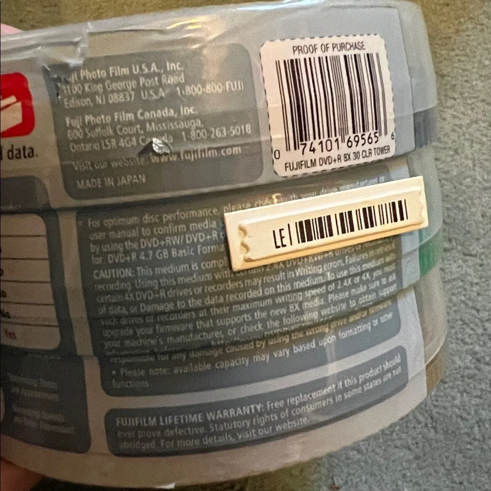 FUJIFILM DVD+R Color Discs 30 Blanks 120 Min 4.7GB up to 8x